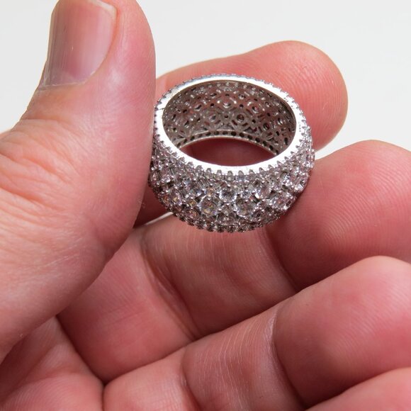 *Sterling Silver Diamond Ring Band - Picture 3 of 4
